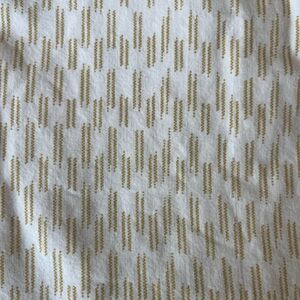 West Elm White and Gold Patterned Bedding Flat Sheet King 100% cotton